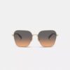 Lunettes de soleil carrées oversize en métal avec détails « C »