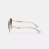 Lunettes de soleil carrées oversize en métal avec détails « C »
