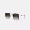 Lunettes de soleil carrées oversize en métal « Horse and Carriage »