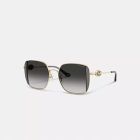 Lunettes de soleil carrées oversize en métal « Horse and Carriage »