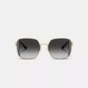 Lunettes de soleil carrées oversize en métal « Horse and Carriage »