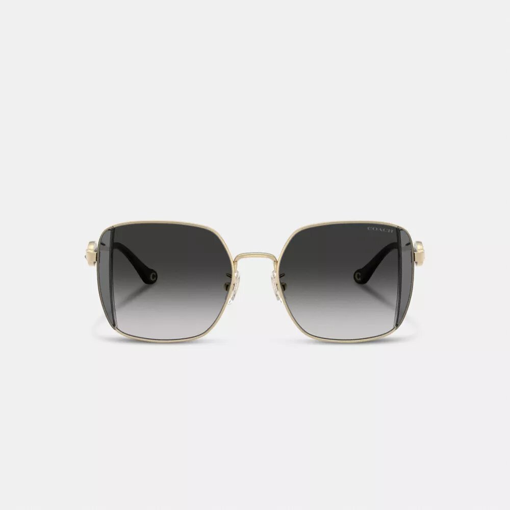 Lunettes de soleil carrées oversize en métal « Horse and Carriage »
