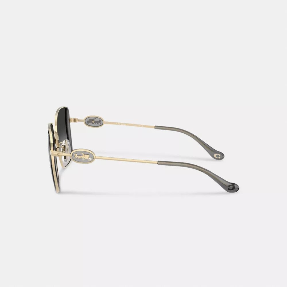 Lunettes de soleil carrées oversize en métal « Horse and Carriage »