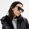 Lunettes de soleil carrées texturées