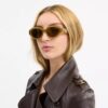 Lunettes de soleil géométriques avec détails « C »