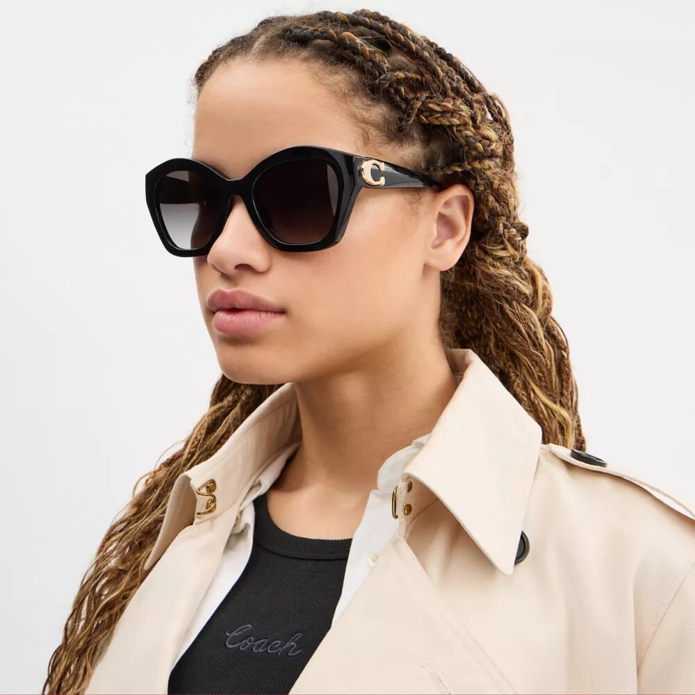 Lunettes de soleil géométriques oversize « Maxi Sculpted C »