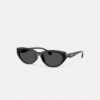 Lunettes de soleil ovales « œil de chat » avec monture dorée