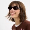 Lunettes de soleil ovales étroites