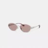Lunettes de soleil ovales étroites en métal C Hardware