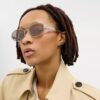 Lunettes de soleil ovales étroites en métal C Hardware
