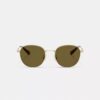 Lunettes de soleil rondes avec étiquette métallique