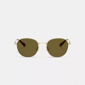 Lunettes de soleil rondes avec étiquette métallique
