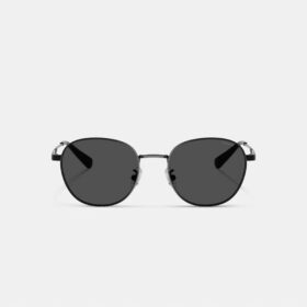 Lunettes de soleil rondes avec étiquette métallique