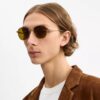 Lunettes de soleil rondes avec étiquette métallique