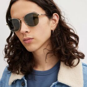 Lunettes de soleil rondes en métal
