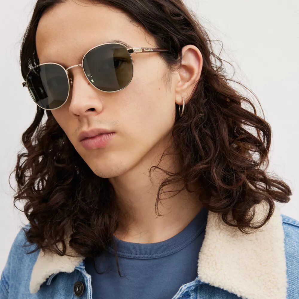 Lunettes de soleil rondes en métal