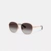 Lunettes de soleil rondes en métal avec monture C