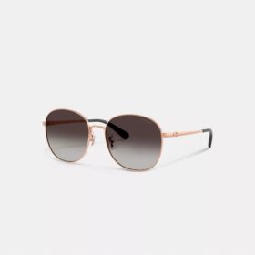 Lunettes de soleil rondes en métal avec monture C