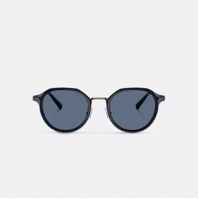 Lunettes de soleil rondes en métal texturé