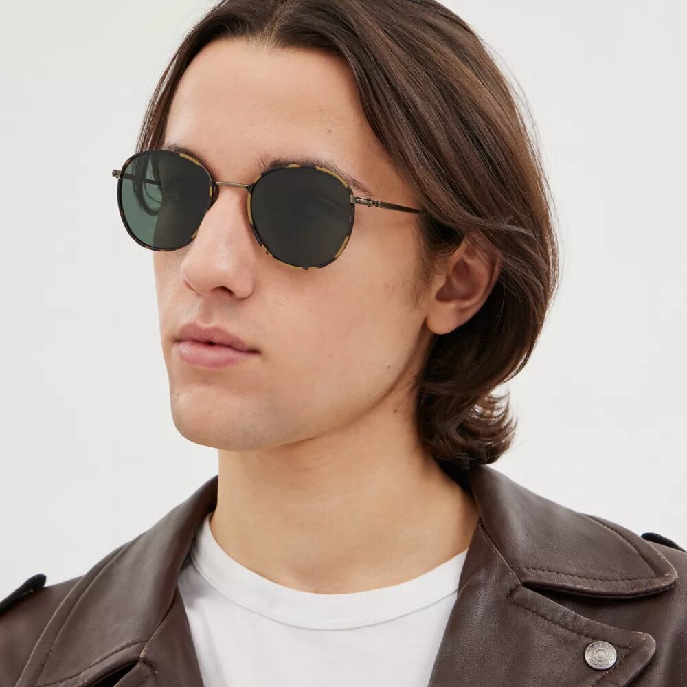 Lunettes de soleil rondes Windsor en métal