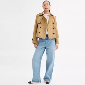 Manteau de Trenchs court avec col emblématique