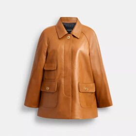 Manteau swing en cuir Turnlock
