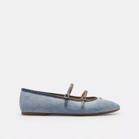 Mary Janes à double boucle en denim « Loved »