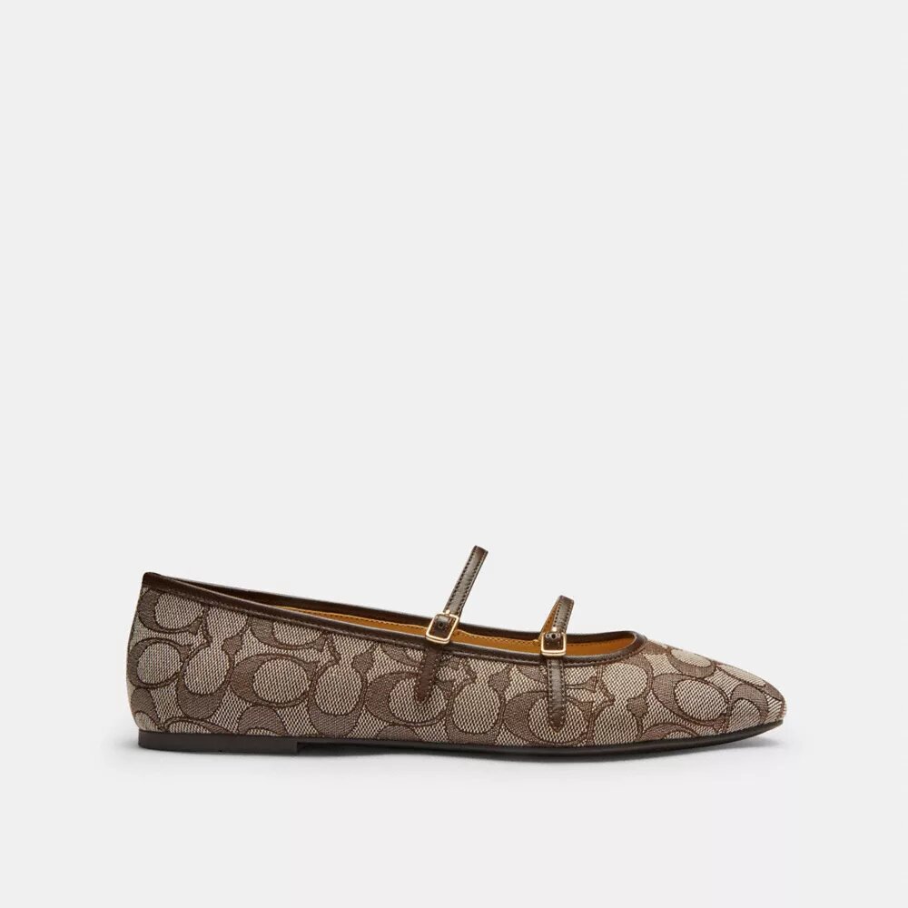 Mary Janes à double boucle en jacquard emblématique