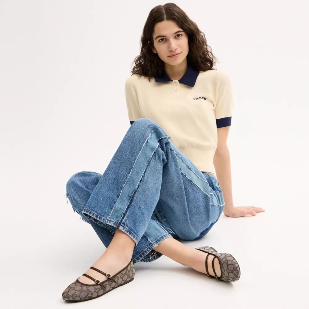 Mary Janes à double boucle en jacquard emblématique