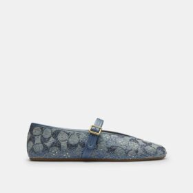 Mary Janes in denim Signature Crystal