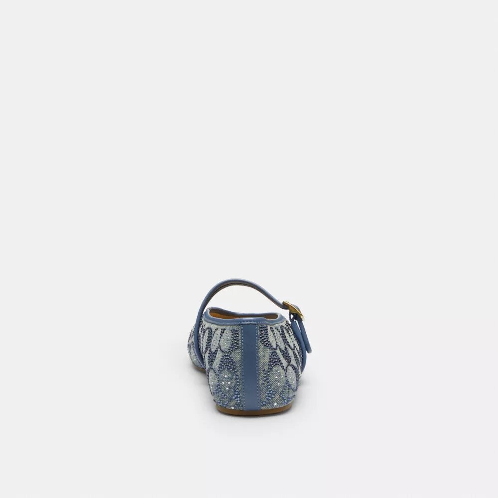Mary Janes in denim Signature Crystal