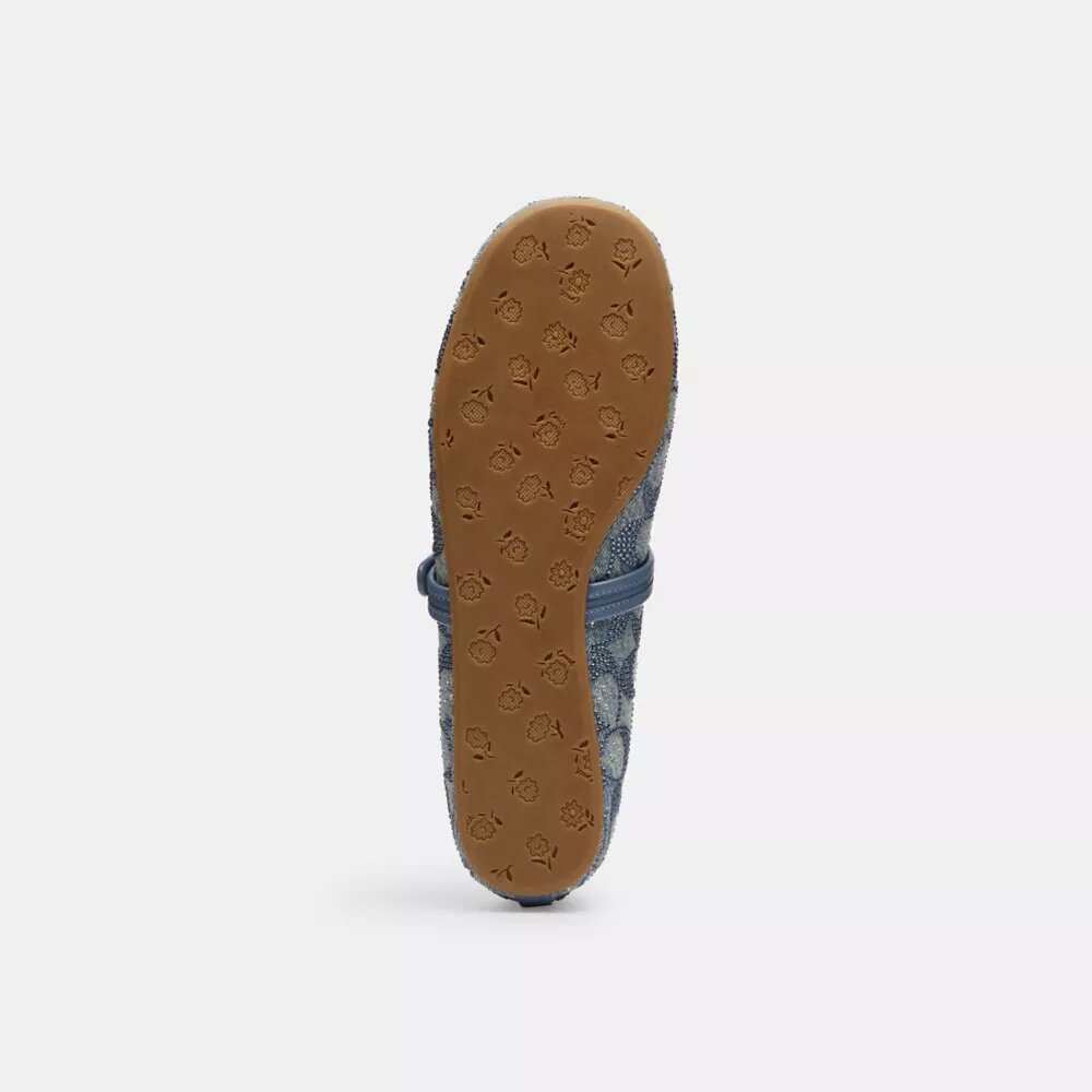 Mary Janes in denim Signature Crystal