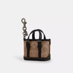 Mini bijou de sac pour sac cabas Warner en Signature Canvas