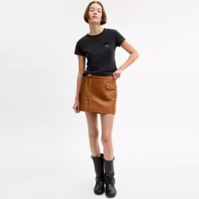 Mini-jupe en cuir Heritage