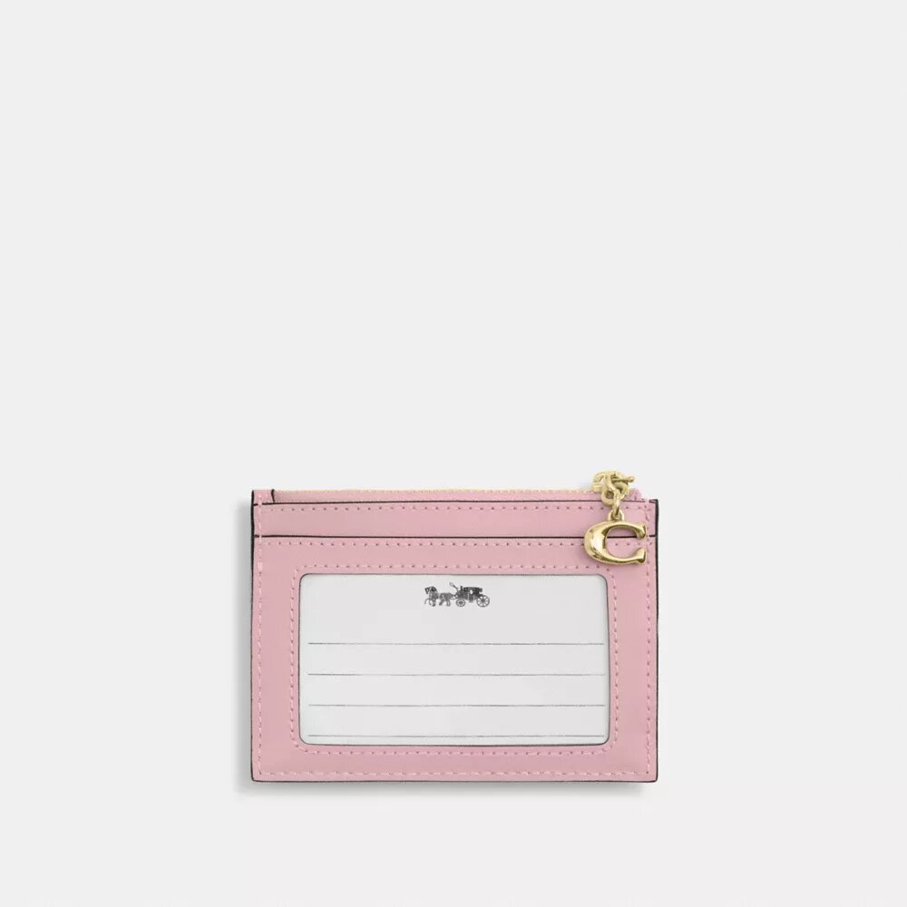 Mini-porte-carte d'identité fin en denim « Loved » avec matelassage et Charms