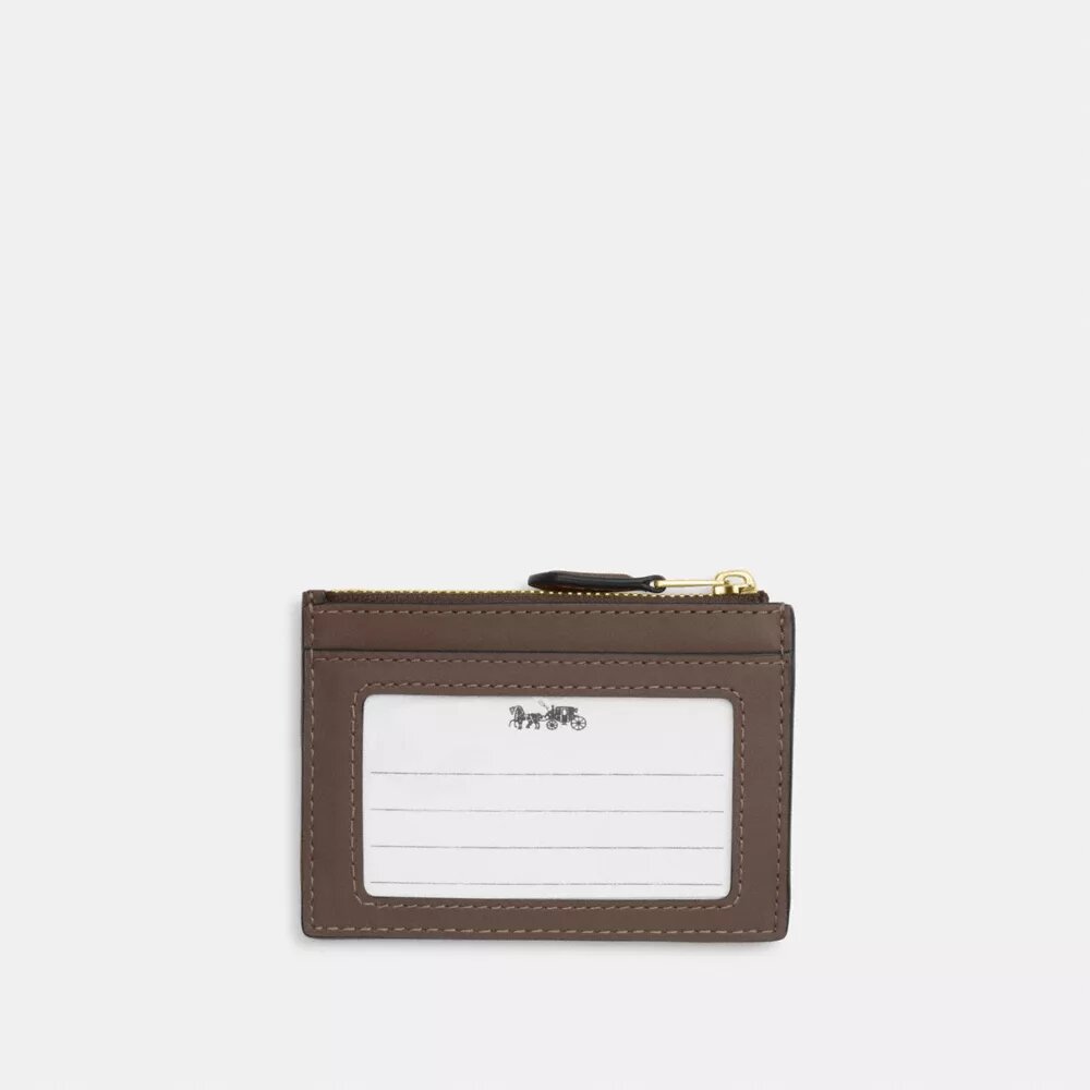 Mini-porte-carte d'identité fin en jacquard emblématique avec broderie florale