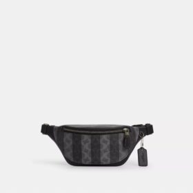 Mini sac banane Warren en Signature Canvas à rayures