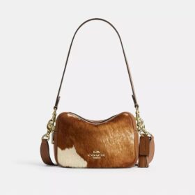 Mini sac bandoulière Carey en cuir de veau velours imprimé vache