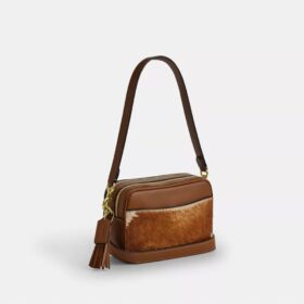 Mini sac bandoulière Carey en cuir de veau velours imprimé vache