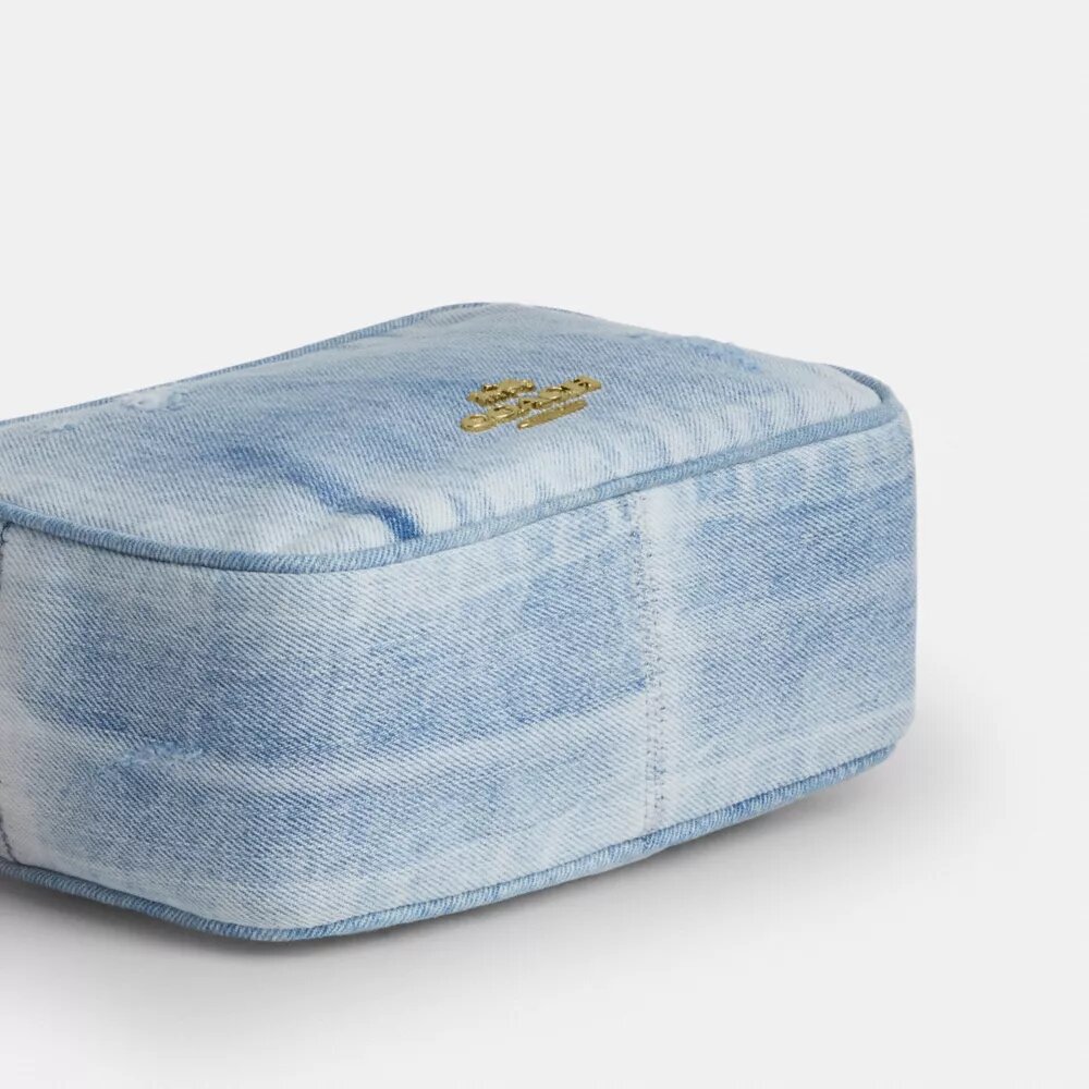 Mini sac bandoulière Carey en denim « Loved » avec Charms