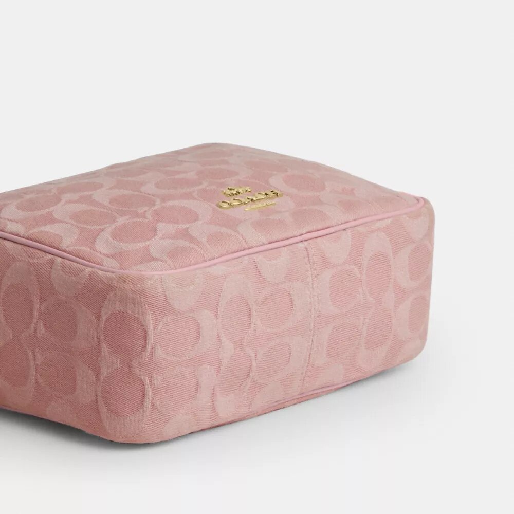 Mini sac bandoulière Carey en denim Signature