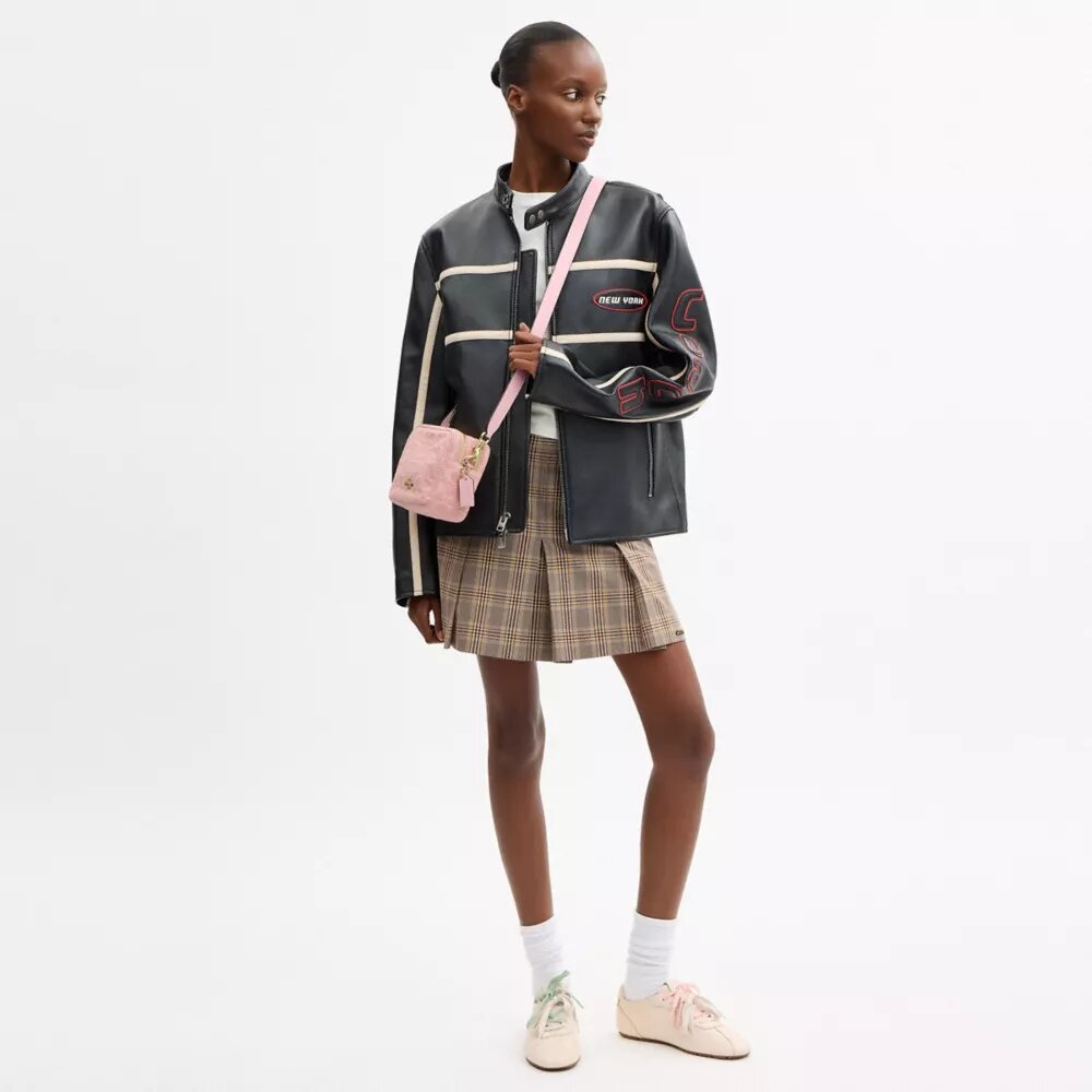 Mini sac bandoulière Carey en denim Signature