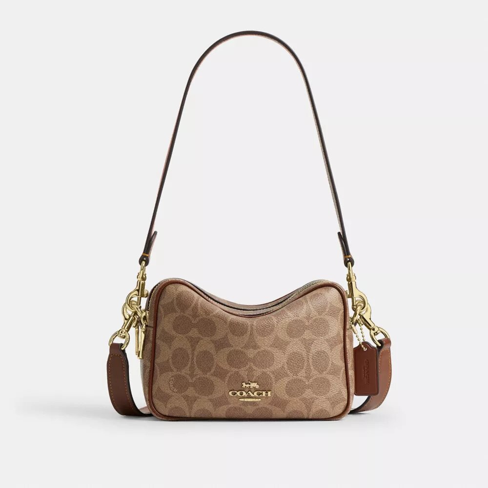 Mini sac bandoulière Carey en Signature Canvas