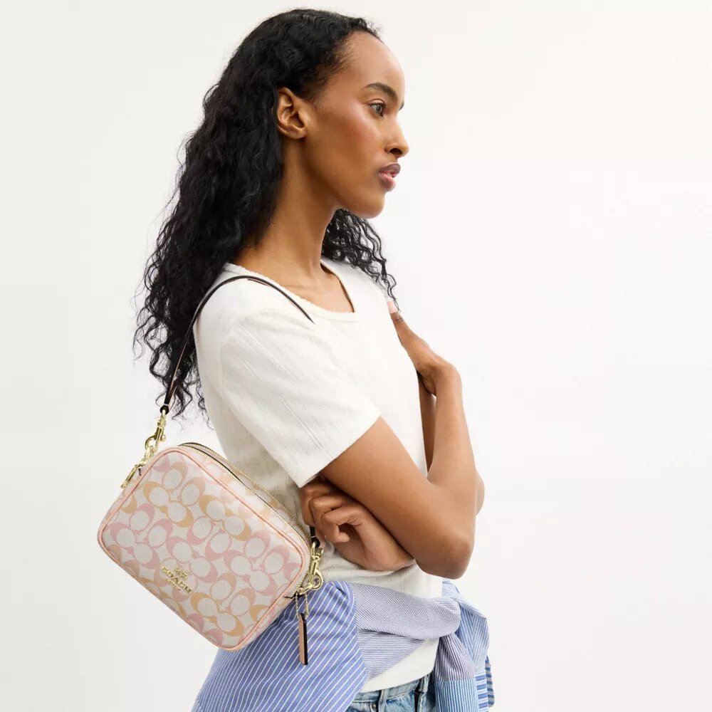 Mini sac bandoulière Carey en Signature Canvas