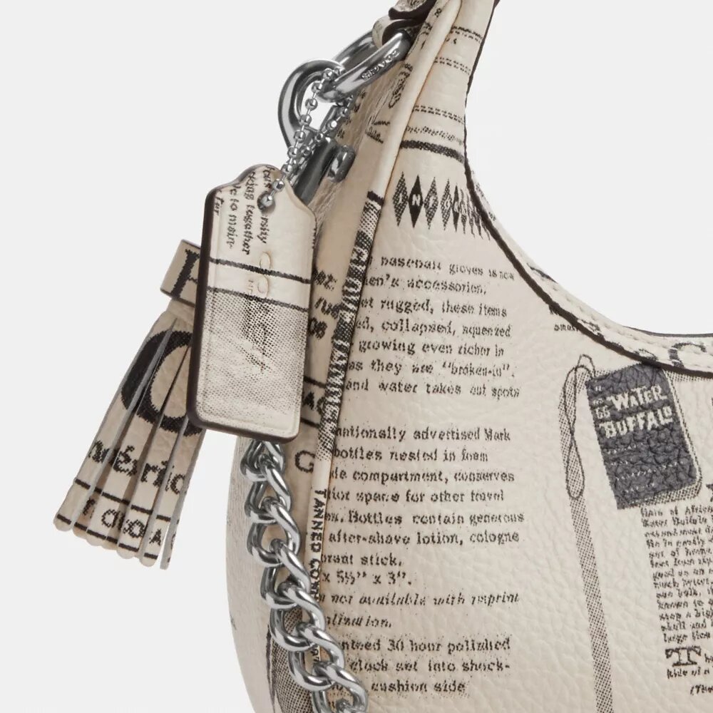 Mini-sac bandoulière Carmen avec imprimé journal