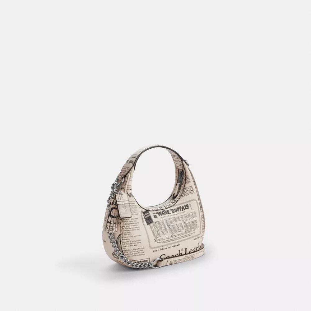 Mini-sac bandoulière Carmen avec imprimé journal