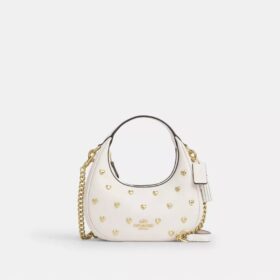Mini-sac bandoulière Carmen avec rivets en forme de cœur