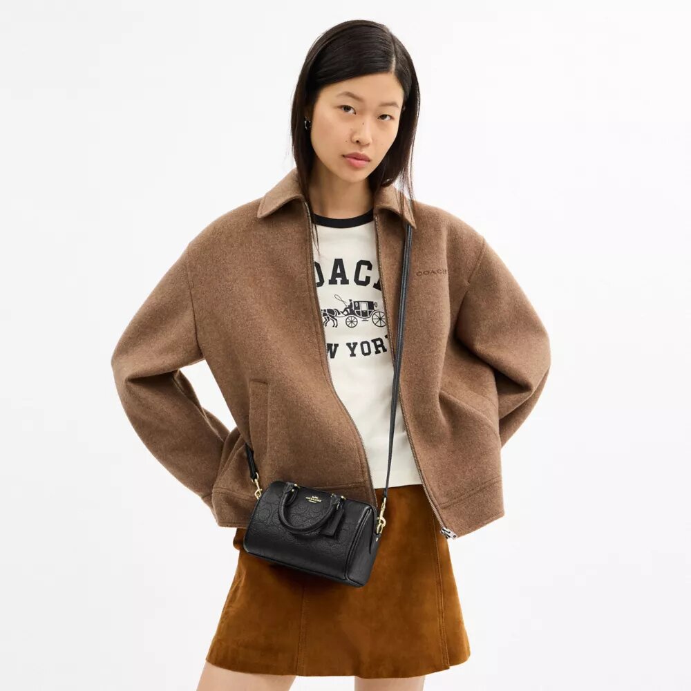Mini sac bandoulière Rowan en cuir Signature