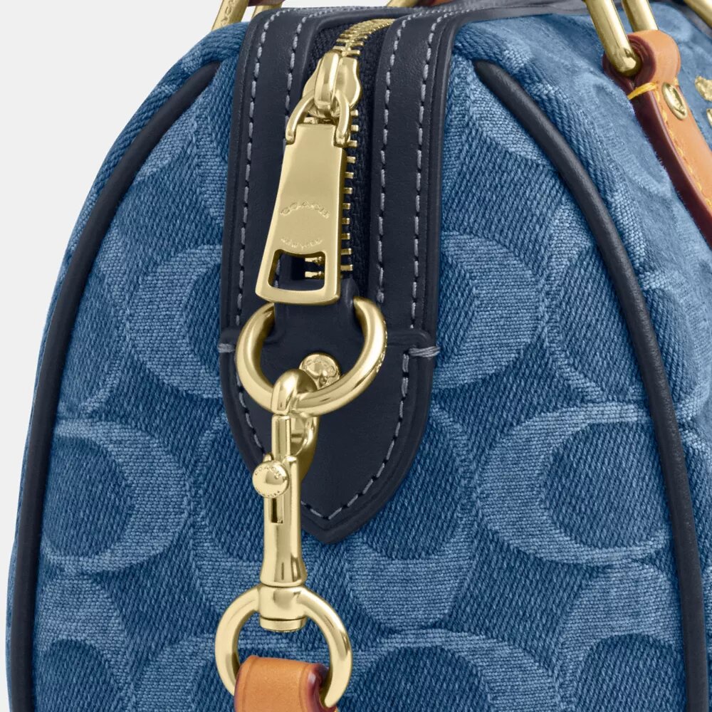 Mini sac bandoulière Rowan en denim emblématique