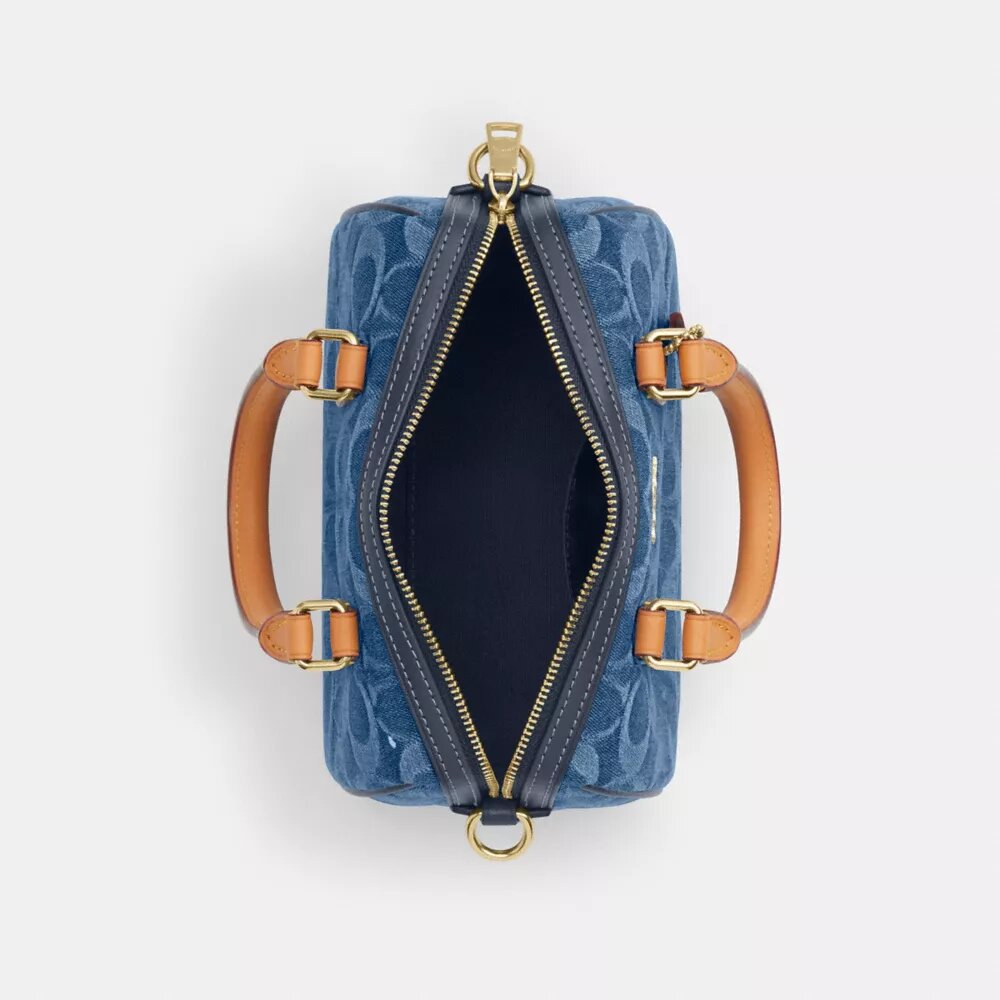 Mini sac bandoulière Rowan en denim emblématique